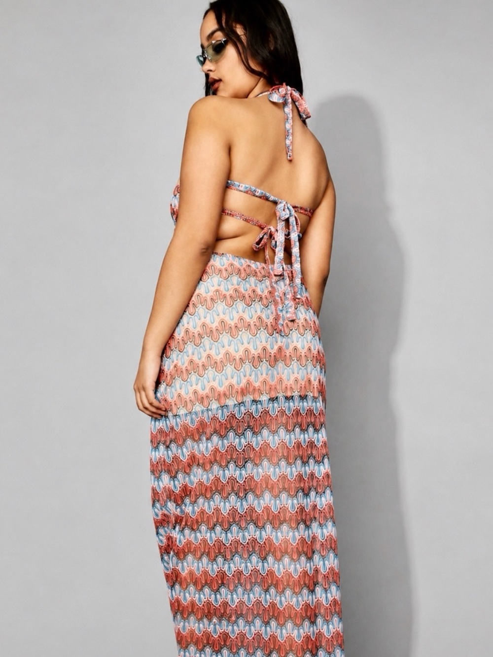DOLLS KILL x Poster Girl Sunset Splash Crochet Cut-Out Maxi Dress Size 1X NWT
